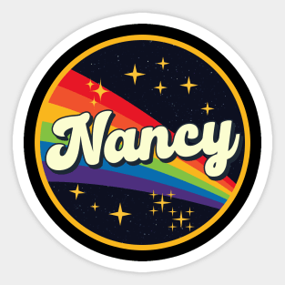 Nancy // Rainbow In Space Vintage Style Sticker